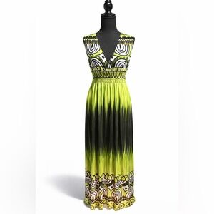 Jon & Anna Green Geometric Maxi Dress L